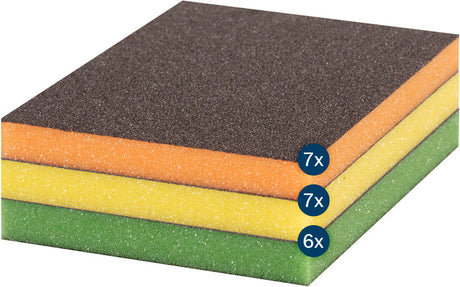 Produktbild Lieferumfang von EXPERT S473 Schleifteller, 98 x 120 x 13 mm, medium/fein/superfein, 20-tlg.