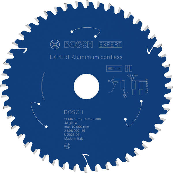 Produktbild von EXPERT Aluminium Kreissägeblatt, 136x20 mm, Z48
