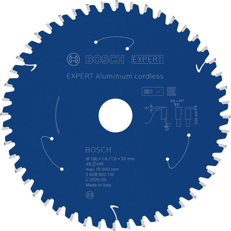 Produktbild von EXPERT Aluminium Kreissägeblatt, 136x20 mm, Z48