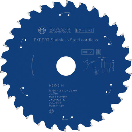 Produktbild von EXPERT Stainless Steel Kreissägeblatt, 136x20 mm, Z30