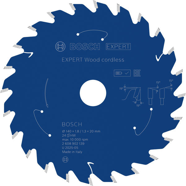 Produktbild von EXPERT Wood Kreissägeblatt, 140x1,8x20 mm, Z24 mit Reduzierring