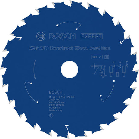 Produktbild von EXPERT Construct Wood Kreissägeblatt, 160x1,6x20 mm, T24