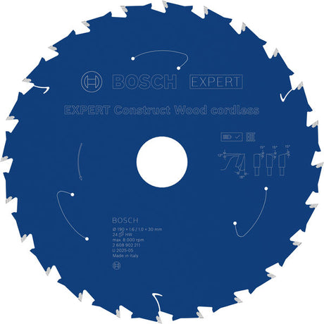 Produktbild von EXPERT Construct Wood Kreissägeblatt, 190x1,6x30 mm, T24