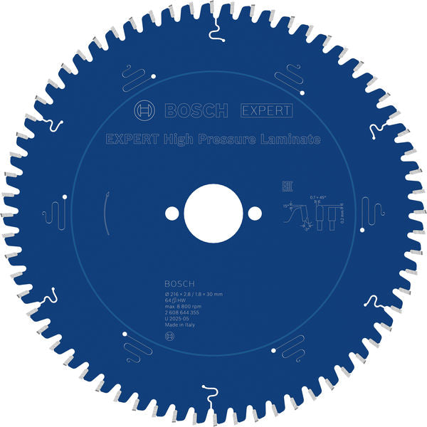 Produktbild von EXPERT High Pressure Laminate Kreissägeblatt, 216x2,8/1,8x30 mm, Z64