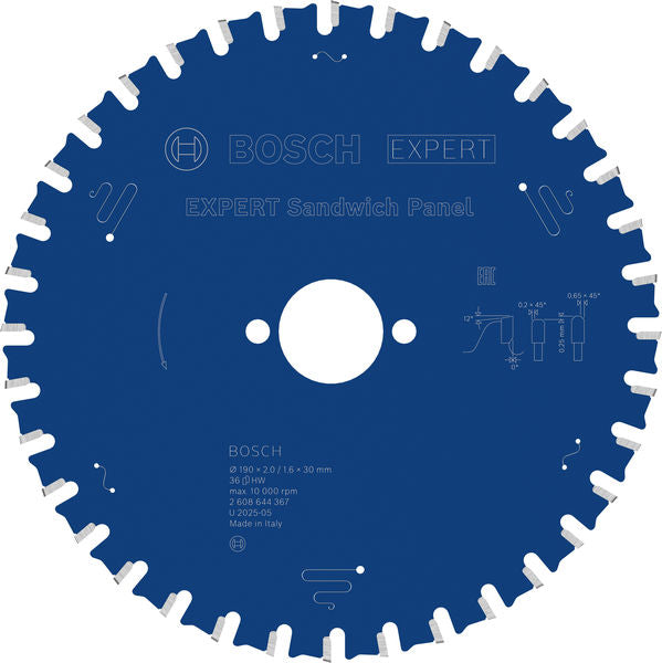 Produktbild von EXPERT Sandwich Panel Kreissägeblatt, 190x2/1,6x30 mm, Z36