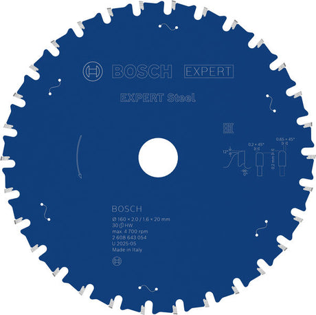 Produktbild von Kreissägeblatt EXPERT Steel 160 x 2,0/1,6 x 20 mm Z30