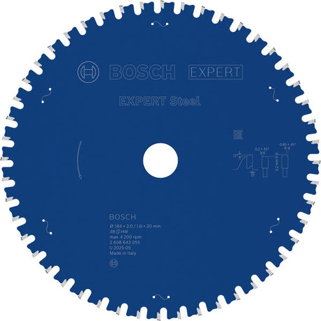 Produktbild von Kreissägeblatt EXPERT Steel 184 x 2,0/1,6 x 20 mm Z48