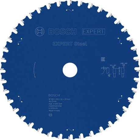 Produktbild von Kreissägeblatt EXPERT Steel 190 x 2,0/1,6 x 20 mm Z40