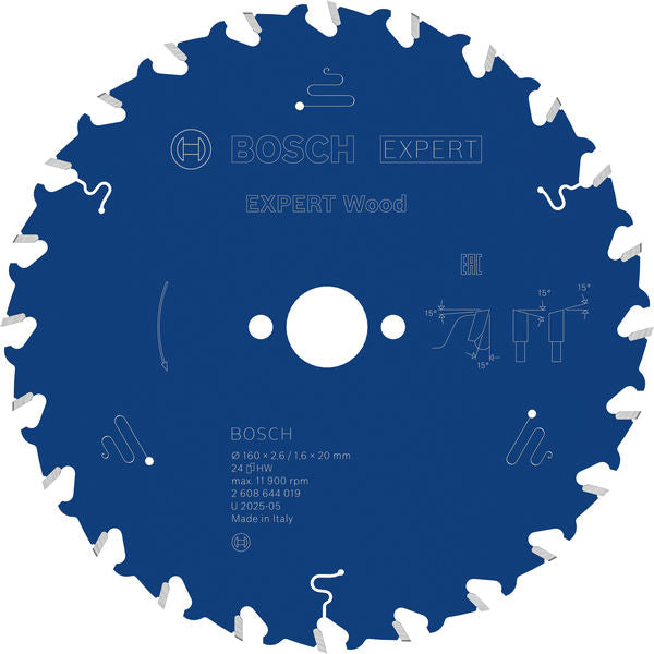 Produktbild von Kreissägeblatt EXPERT Wood 160 x 2,6/1,6 x 20 mm Z24