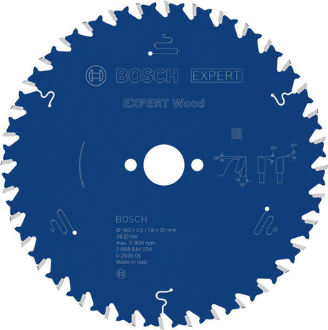 Produktbild von Kreissägeblatt EXPERT Wood 160 x 2,6/1,6 x 20 mm Z36