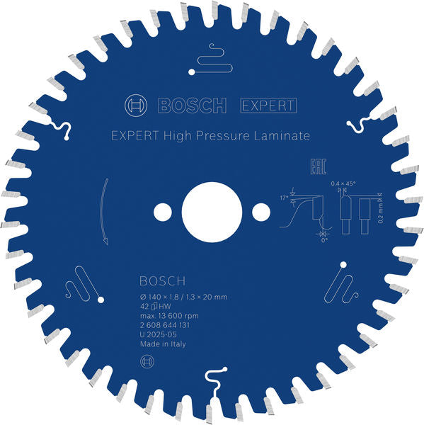 Produktbild von EXPERT High Pressure Laminate Kreissägeblatt, 140x1,8/1,3x20 mm, Z42