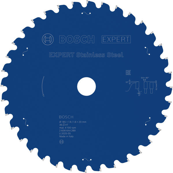 Produktbild von EXPERT Stainless Steel Kreissägeblatt, 185x1,9/1,6x20 mm, Z36