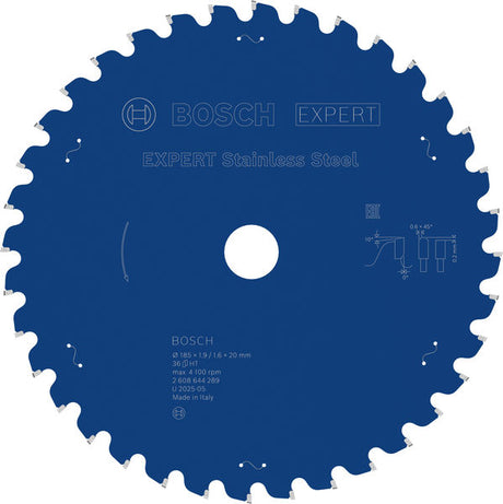 Produktbild von EXPERT Stainless Steel Kreissägeblatt, 185x1,9/1,6x20 mm, Z36