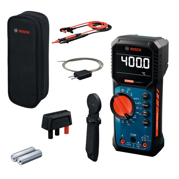 Produktbild von Bosch Expert Digitalmultimeter-Set EXDM600-17 mit Zubehör & Tasche