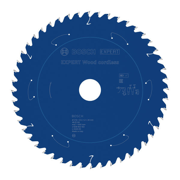 Produktbild von EXPERT Wood Kreissägeblatt, 216x1,7x30 mm, Z48, Spanwinkel 15°