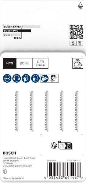 PRO Stichsägeblatt 100 mm T102H Plastics PVC and PMMA clean (5-teilig)