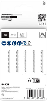 PRO Stichsägeblatt 100 mm T102H Plastics PVC and PMMA clean (5-teilig)