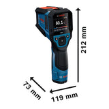 Wärmemelder Bosch GIS 800, Abmessungen abgebildet.