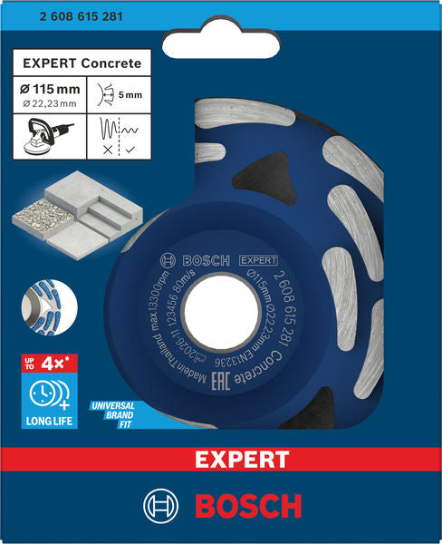 Bosch EXPERT Diamant-Schleifkopf für Beton, geeignet für Winkelschleifer.