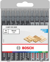 Bosch Stichsägeblatt-Set für Holz, 10-teilig, universell passend.