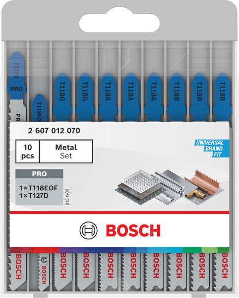 Bosch Metallstichsägeblatt-Set, 10-teilig, zum Schneiden von Metall.