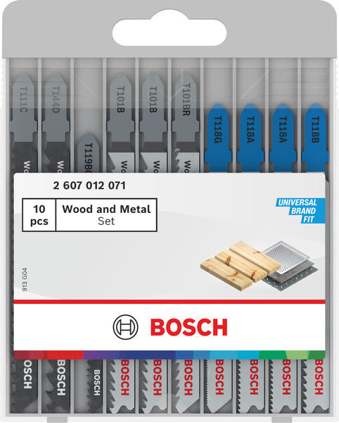 Bosch Stichsägeblatt-Set für Holz und Metall, 10-teilig.