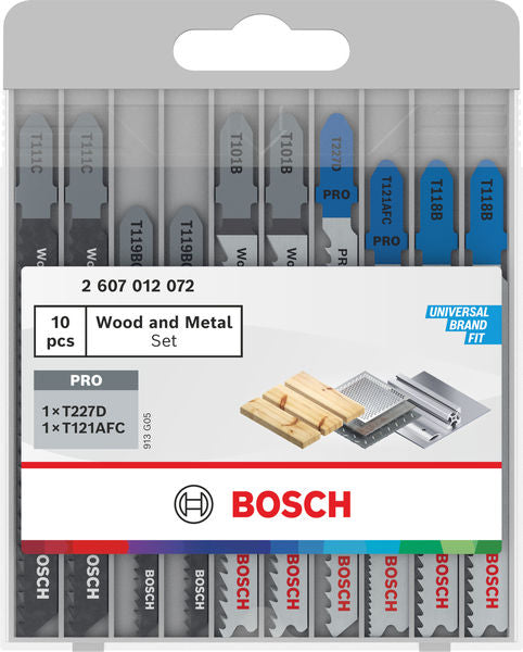 Bosch Stichsägeblatt-Set für Holz und Metall, 10-teilig.