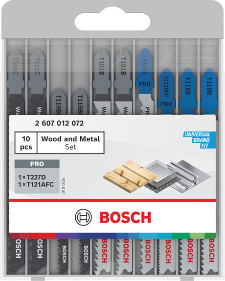 Bosch Stichsägeblatt-Set für Holz und Metall, 10-teilig.