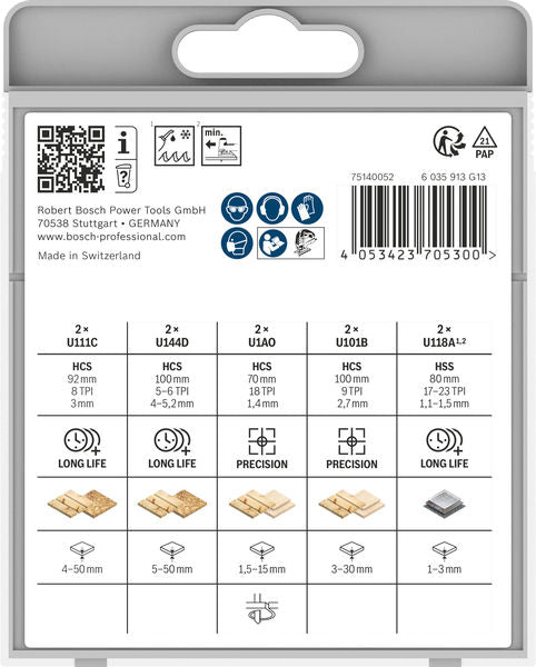 Bosch Stichsägeblatt-Set für Holz und Metall, 10-teilig.