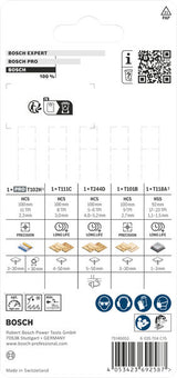Bosch Mehrzweck-Stichsägeblatt-Set, 5-teilig, für verschiedene Schnitte.