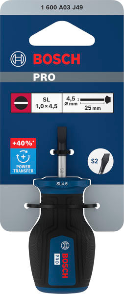 Stubby Schraubendreher SL 1,0 x 4,5 x 25 mm PRO
