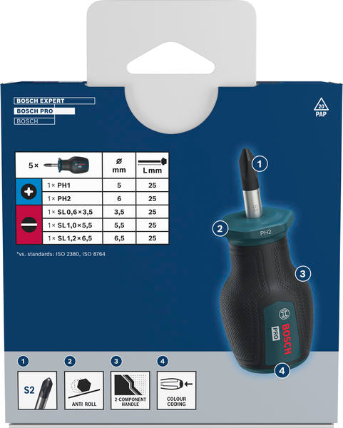 Stubby Schraubendreher-Set PH/SL PRO (5-teilig)