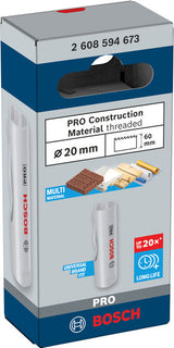 Gewinde-Lochsäge Ø 20 x 60 x 70 mm Construction Material PRO