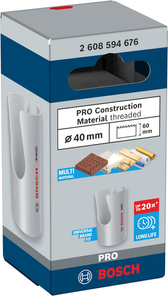 Gewinde-Lochsäge Ø 40 x 60 x 65 mm Construction Material PRO