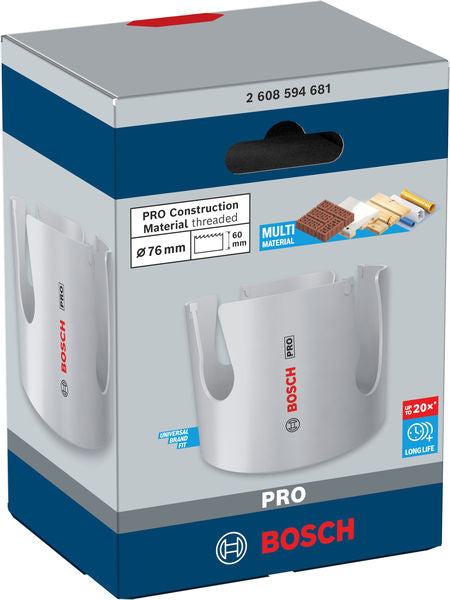 Gewinde-Lochsäge Ø 76 x 60 x 65 mm Construction Material PRO