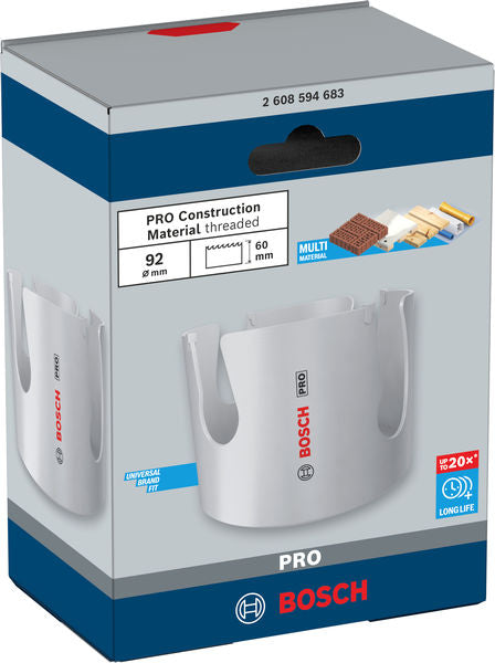 Gewinde-Lochsäge Ø 92 x 60 x 65 mm Construction Material PRO