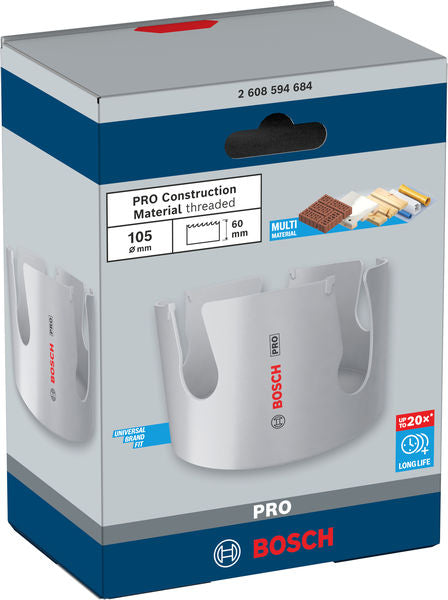 Gewinde-Lochsäge Ø 105 x 60 x 65 mm Construction Material PRO