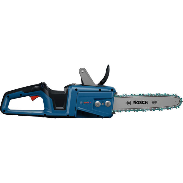 Bosch GKE18V-30 Akku-Kettensäge mit ergonomischem Griff.