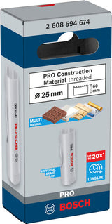 Gewinde-Lochsäge Ø 25 x 60 x 70 mm Construction Material PRO