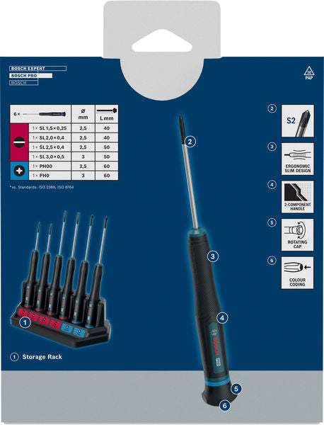Präzisionsschraubendreher-Set PH/SL PRO (6-teilig)