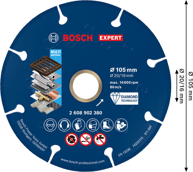 Diamant-Trennscheibe 105 x 20/16 mm EXPERT Metal