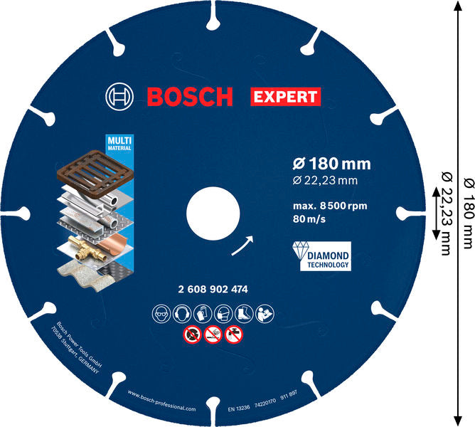 Diamant-Trennscheibe 180 x 22,23 mm EXPERT Metal