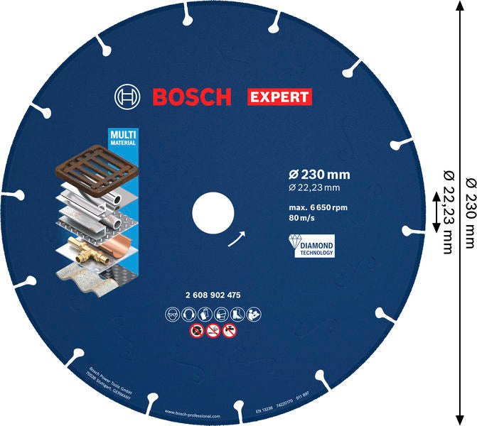 Diamant-Trennscheibe 230 x 22,23 mm EXPERT Metal