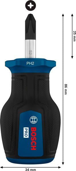 Stubby Schraubendreher PH2 x 25 mm PRO
