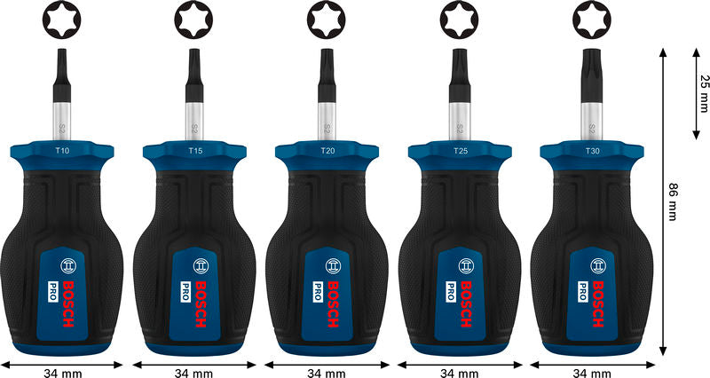 Stubby Schraubendreher-Set TX PRO (5-teilig)