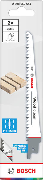 Säbelsägeblatt 1,25 x 19 x 150 mm S 644 D Wood cleaner (2-teilig)