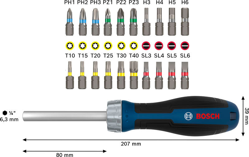 Bit-Ratschenschraubendreher-Set mit 18 Bits