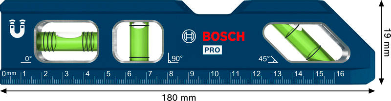 Torpedo-Wasserwaage 180 mm (7") PRO
