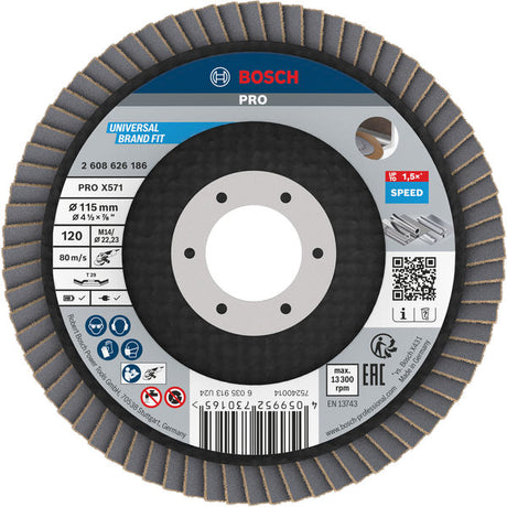 Produktbild von Fächerschleifscheibe 115 mm K120 PRO X571 gewinkelt T29
