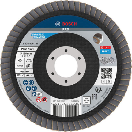 Produktbild von Fächerschleifscheibe 125 mm K40 PRO X571 gewinkelt T29